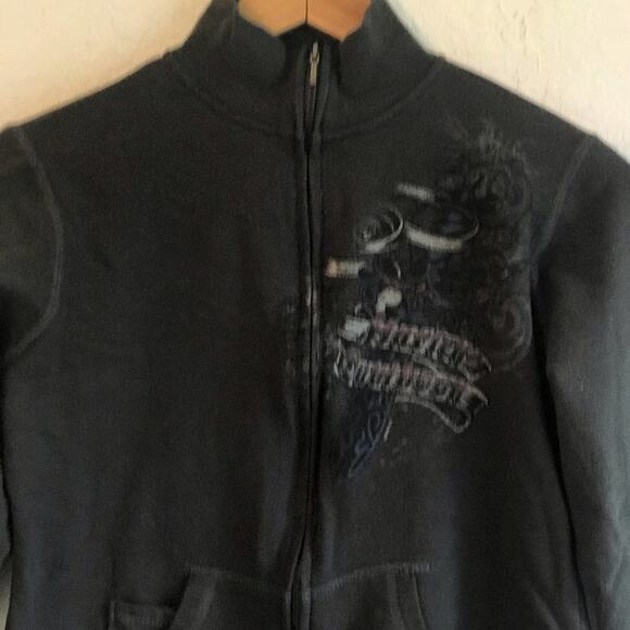 Harley Davidson S turtleneck sweater zip up black - Picture 2 of 8